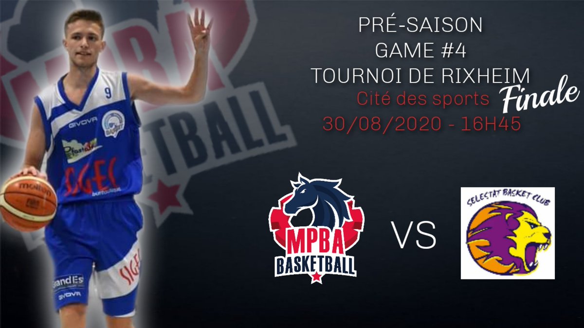 MulhousePfastBA's tweet photo. Nos bleus en finale du tournoi de Rixheim, c'est demain, coup d'envoi 16H45.

#NM3 [PRÉ-SAISON GAME 4️⃣] 
FINALE du Tournoi de Rixheim
MPBA (N3) 🆚 SÉLESTAT BC (N3) 
🗓️ DIMANCHE 30 AOÛT 2020
🕗 16H45
🏟 Cité des sports de Rixheim
🎟️ Gratuite
#GoMPBA🔵 #mustangs🔵🔴 #PreSeason https://t.co/cCP9wVo8yy