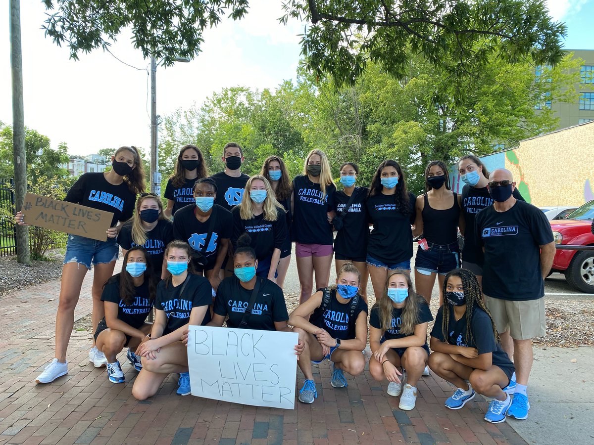UNCVolleyball's tweet photo. Black lives matter. 

#TogetherWeWin https://t.co/qEvrVKHU8v