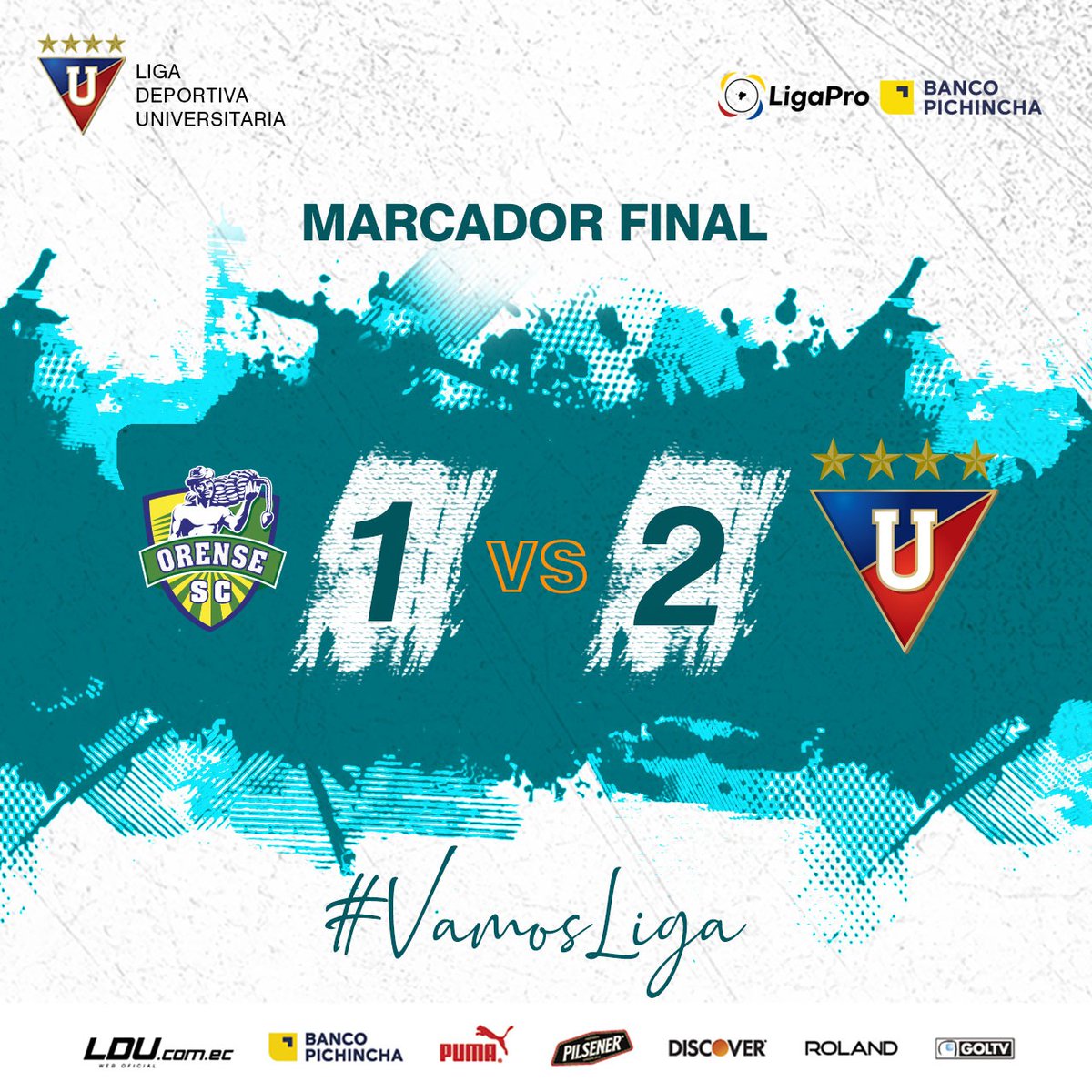LDU_Oficial's tweet photo. ¡Termina el partido! ¡LIGA gana y suma 3 puntos más para mantenerse en lo más alto del torneo con 21 puntos!
Marcaron para los albos Adolfo Muñoz y @Patron19David con un nuevo tiro libre 💪
#VamosLIGA | #OrgulloYPasión https://t.co/u7qZCYo788