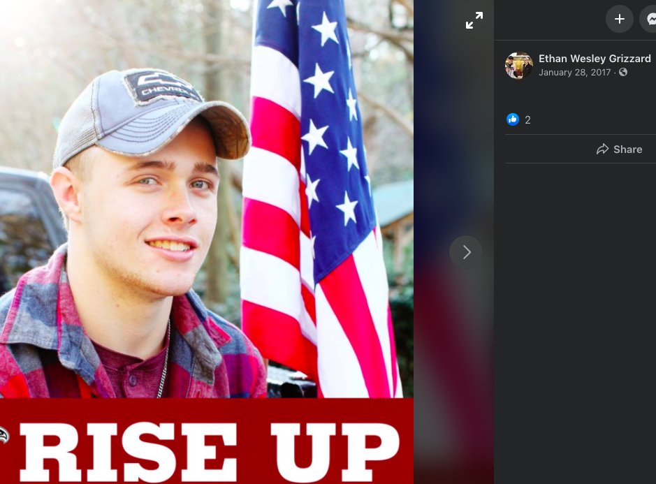 John Ragan,  #Chicago IL gave $5 & believes in militia/minuteman culture, mocking deaths of two  #Kenosha protesters https://www.facebook.com/john.ragan.92 Ethan Grizzard, works at  @skywarriorINC in Pensacola FL gave $4 to neo-nazi fundraiser for  #KyleRittenhouse  https://www.facebook.com/ethan.grizzard 