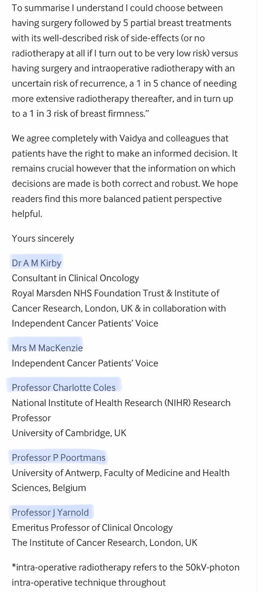 More concerns re IORT for #breastcancer from highly respected experts in the field👇 bit.ly/2D9K5N9 #radonc #bcsm