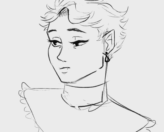 nothing to offer but more vampire oikawa ... hc that he can blush after a good drink but normally doesnt have enough blood in him ? also added earrings and made his ears pointy lol 