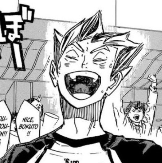 a thread of bokuto smiling but his smile gets bigger as you keep scrolling down ;