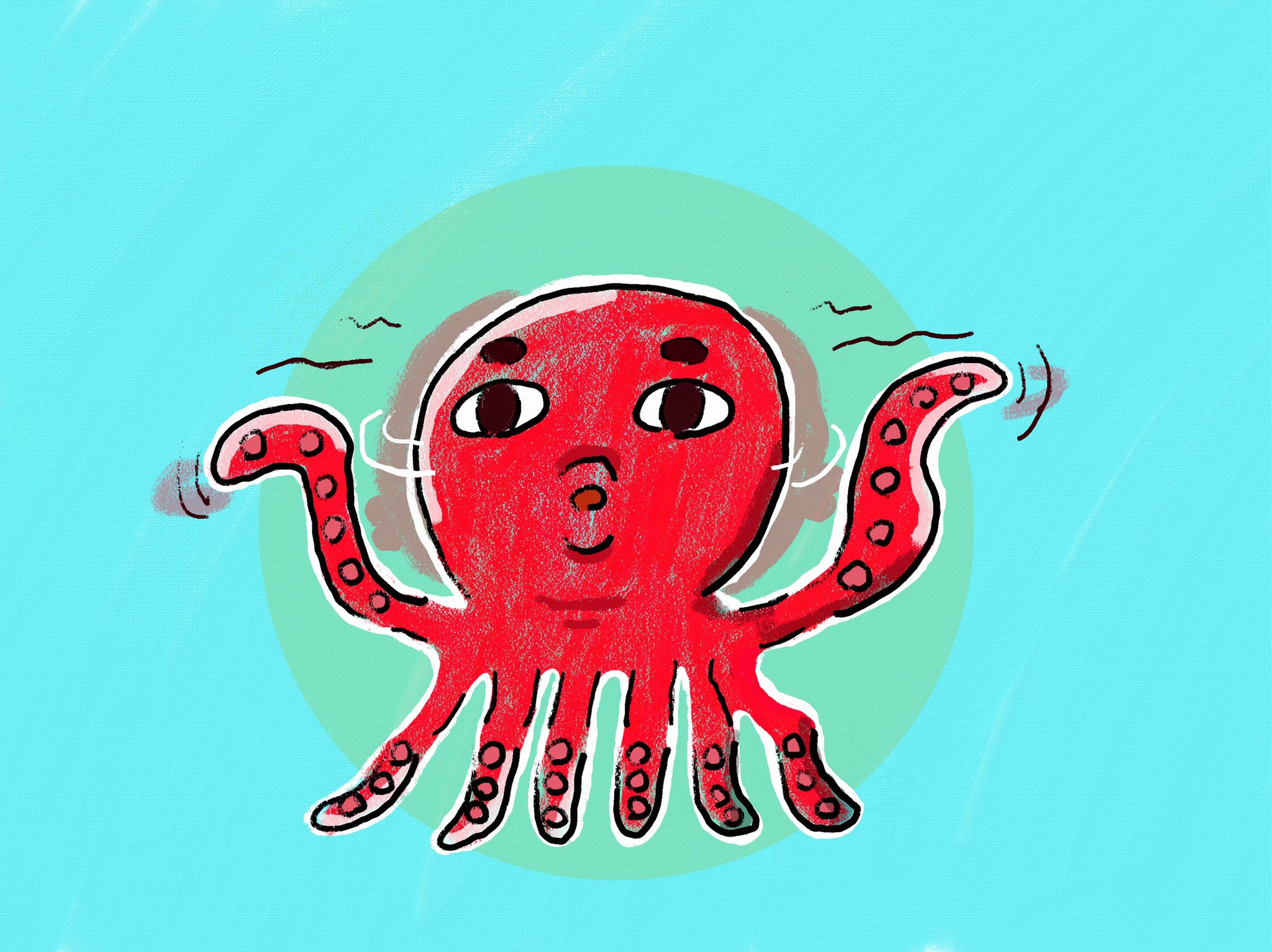Twitter 上的 Aki こちらは趣味垢でーす 謎のダンスをしているタコ アート 絵 Artlife Illust Illustrator Illustration イラスト イラストレーター 動物 魚 タコ ダンス かわいい パステル 動物 イラスト 芸術同盟 絵描きさんと繫がりたい イラスト