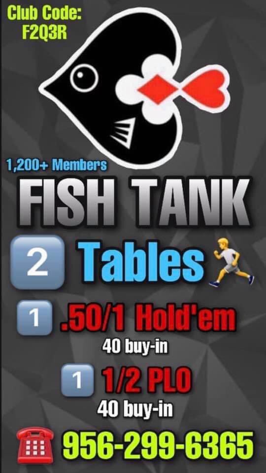 TheFishTankRGV's tweet photo. ‼️2 TABLES RUNNING‼️
1️⃣ .50/1 HOLDEM RUNNING
1️⃣ 1/2 PLO RUNNING
Play NOW on the Pokerrrr2 with Club Code: F2Q3R
Info: 956-299-6365
#fishtank #plo #holdem #poker #pokerplayer #pokerrrr2 #pokeronline #onlinepoker #pokerapp #pokerclub #clubcode https://t.co/o3gzOPCfjW