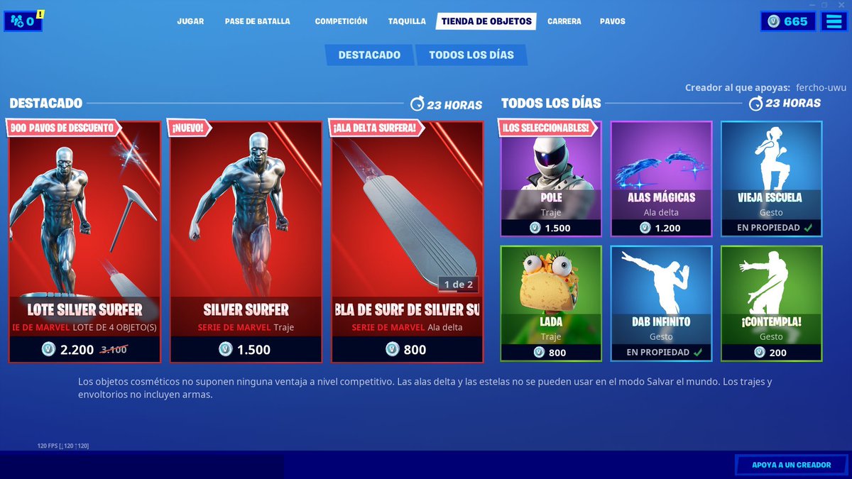 FortniteEsp_'s tweet photo. ¡Nuevos artículos disponibles en la tienda!
30/08/20 #Fortnite

Código de Creador: FNBRES https://t.co/cJAjERx8NM