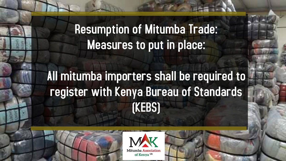mitumba_ke's tweet photo. #ResumptionOfMitumbaTrade
#MeasuresToPutInPlace #mitumbatraders #Kenya https://t.co/6n1G30n3oI