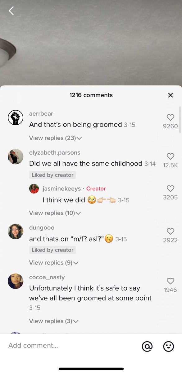 In the comments of her video, all the girls are shocked to find out they aren’t alone in having this experience. One girl says “I used to think people doing that was normal.” Think about that—she thought that being sexually degraded by adult men while underage was normal.