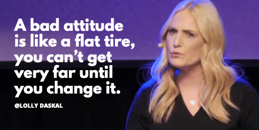 LollyDaskal's tweet photo. A bad attitude is like a flat tire, you can’t get very far until you change it. ~@LollyDaskal https://t.co/ppfSHzIgez #Leadership #Management #TedTalk #Tedx #Speaker https://t.co/rq6HKGRF82