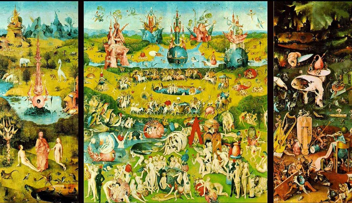 emblecat_info's tweet photo. El jardín de las delicias.
El Bosco (Hieronymus Bosch, 1450-1516). Es la pintura que contienen más personajes.
En el tríptico hay más de 450 personajes. La obra se encuentra en el Museo del Prado en España.
Fuente. Museo del Prado.

#obrasdearte
#historiadelarte
#elbosco
#imagen https://t.co/3ivy9612px