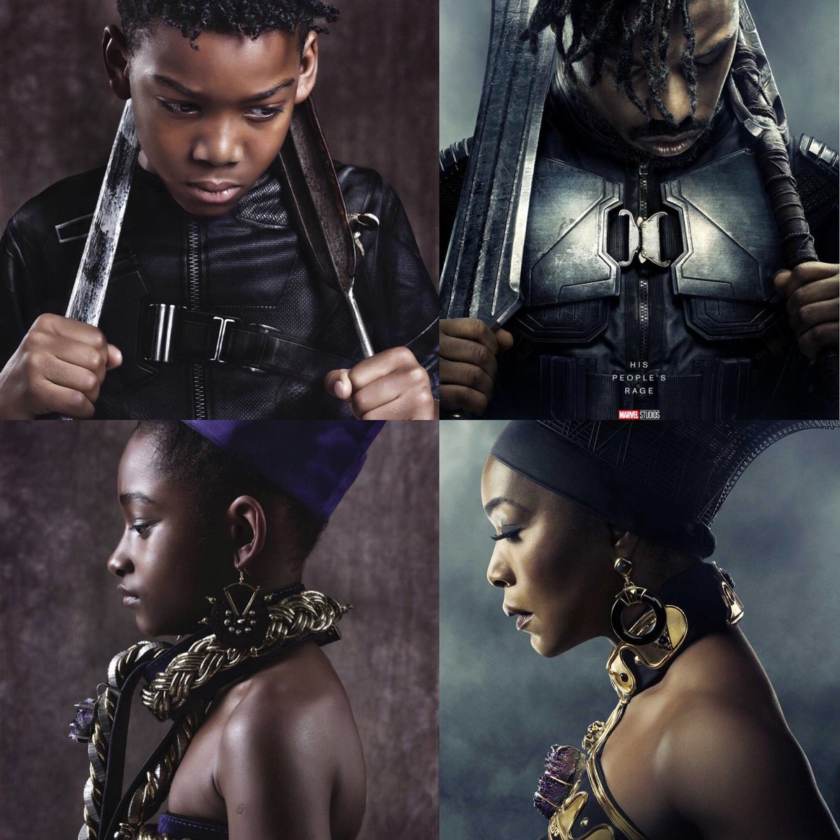 Resharing these photos of these incredible kids recreating the 'Black Panther' character posters. #WakandaForever 
 
Photos by @asiko_artist & @lookslikemeUK.