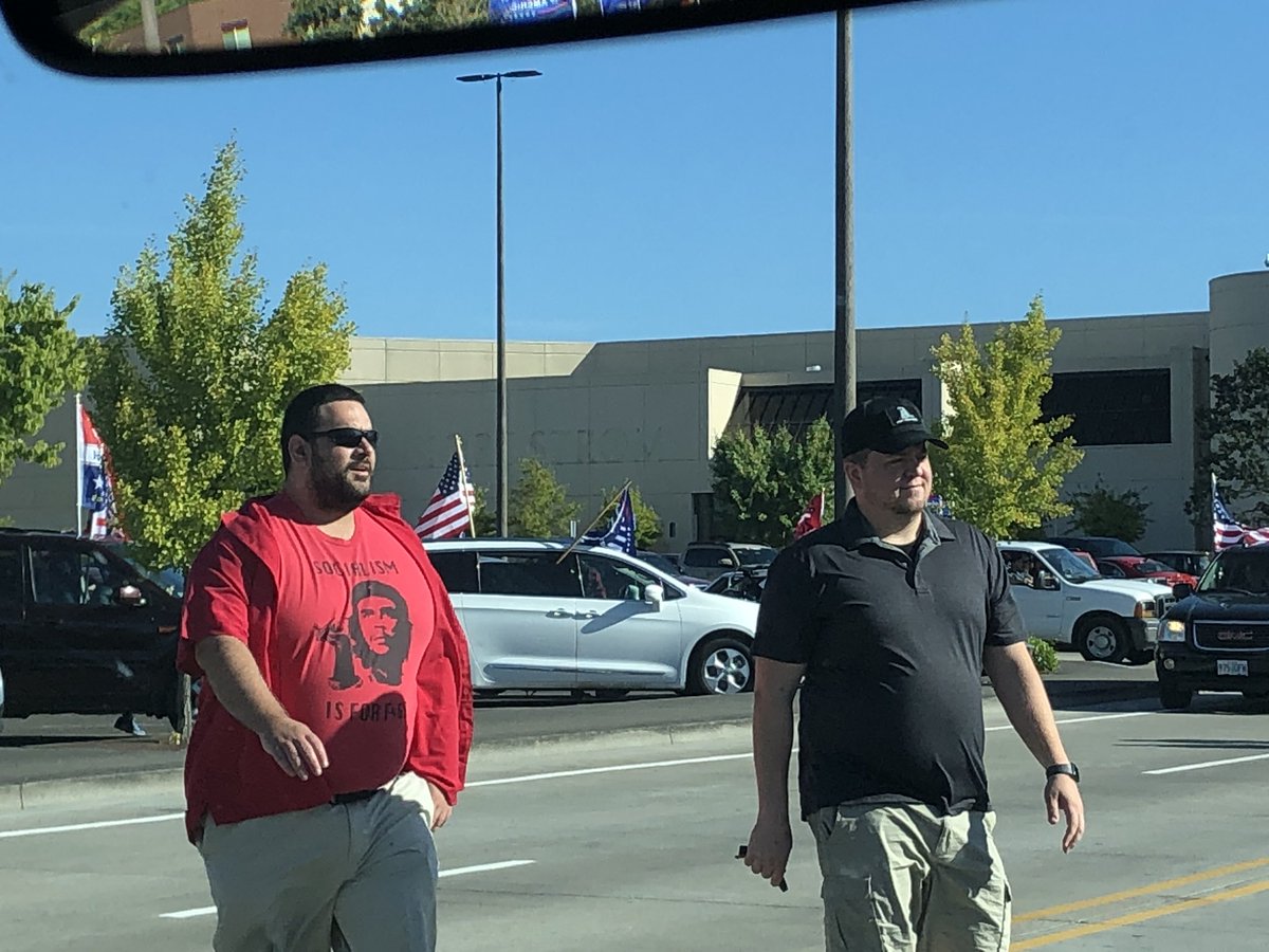 Pictured: a guy in a “socialism is for fags” shirt. Winner for “offensive shirt which tries to make two good things seem bad by associating them”