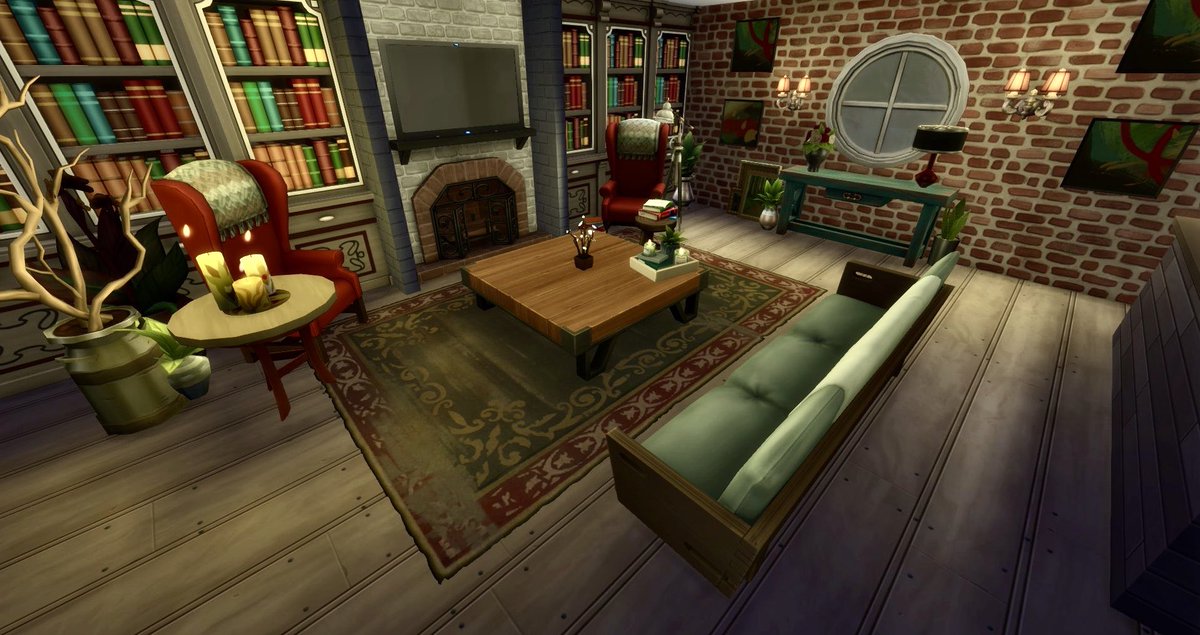 sulsulsera's tweet photo. The Lighthouse 🌲

A family lakehouse or forest home that’s a perfect blend of old and new. A cinema room, clubhouse and observation deck inside. 

Made my dream house and wanted to share. Wish I was playing in winter, this would look great in the snow! 
#sims4 #ShowUsYourBuilds https://t.co/JbpWx46eRP
