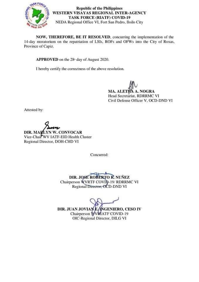 regiebueno's tweet photo. Yes finally! The request of Mayor @ronniedadivas for 14-day timeout was approved by the RIATF! #Timeout #SaveourFrontliners #RoxasCityStrong https://t.co/NxUPSEkpmC