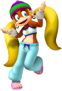 9) TINY KONGi do not forgive her for "replacing" Dixie in DK64. dixie should have been in DK64 instead of Tiny. and then they aged her up for the Diddy Kong Racing remake? and made her a hippie i guess? and Dixie stayed the same size? but Tiny is younger? what's the deal here.