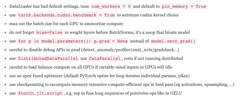 Optimizing PyTorch code