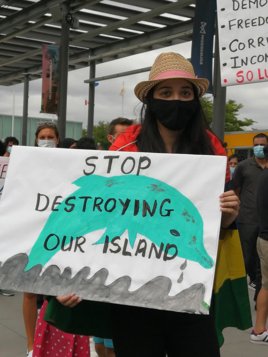 SSurroop's tweet photo. After Paris, London and Montreal, the global Mauritian citizens in Toronto stand up for our island Mauritius. #saveourlagoon #protectourreef #wakashio #protectourdolphins
#stopmarinepollution #oilspill https://t.co/aVW086m2Wu