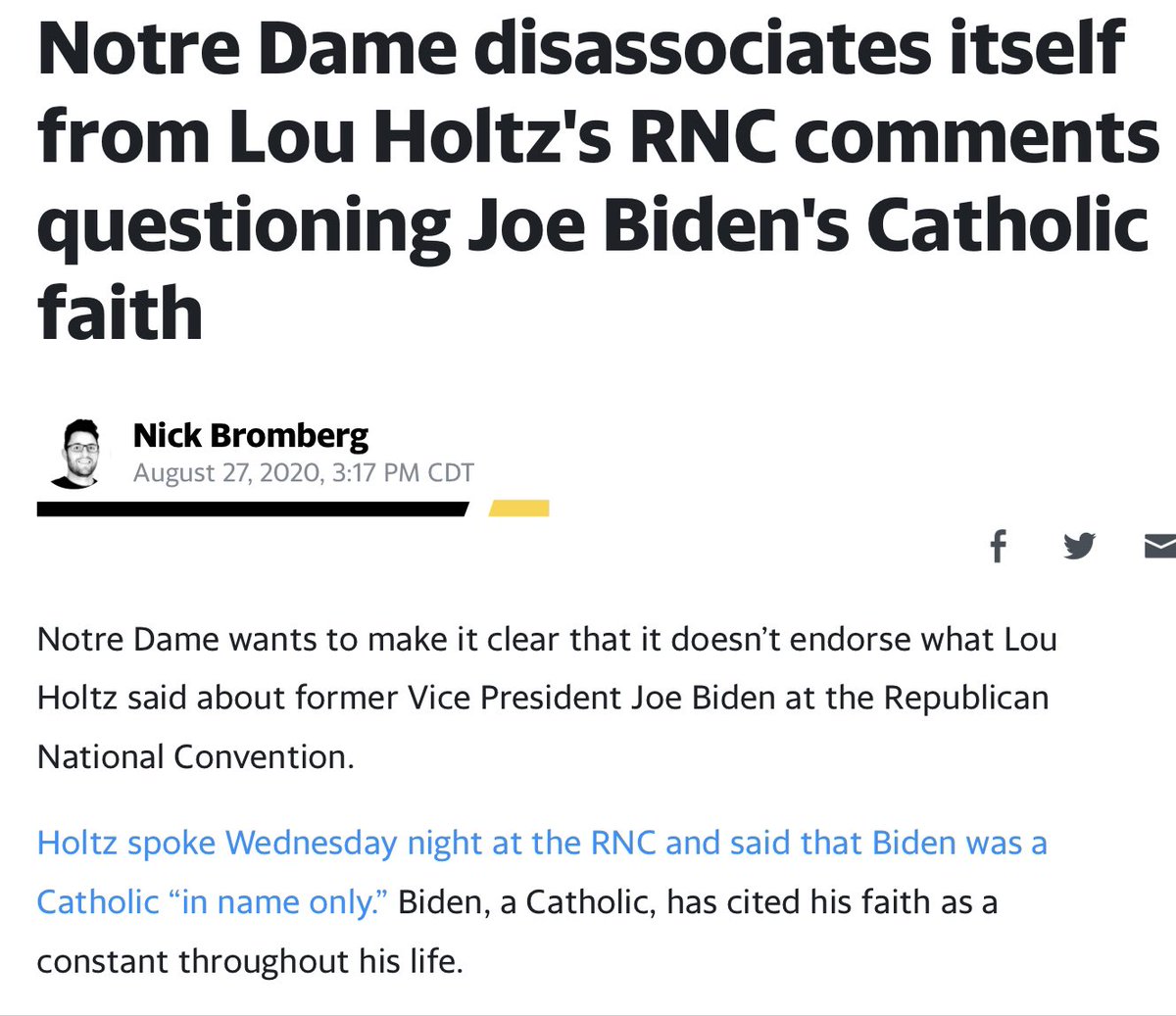 Many of us see these coaches as progressive and caring about black people...Until they retire and come out as Trump supporters like former Notre Dame coach Lou Holtz, who spat all over the mic praising Trump at the RNC as he explained how Jesus told him to support a racist