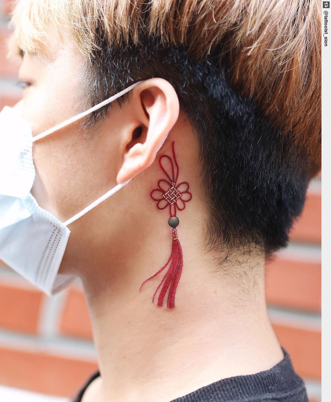 2pics 【Moon Chinese Knot】 high-quality tattoo stickers waterproof and du -  Shop TOUCH U tattoo Temporary Tattoos - Pinkoi
