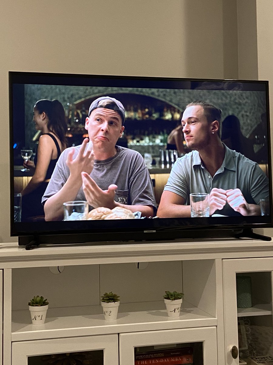 thearachel's tweet photo. For the first time, I think ever, a fraternity man is representing a positive character, serving as an interpreter on a gay blind date. Thank you @netflix show Special! @SigmaChi #fraternity #fraternityman #special #netflix #LGBTQ https://t.co/mukfE1wlbV