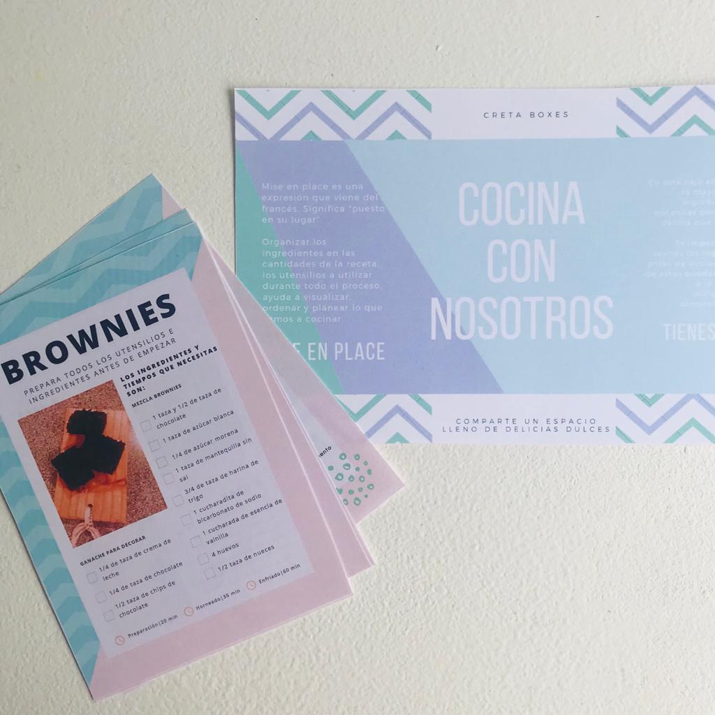 cataortizco's tweet photo. Emprendedores que se reinventan. "Cocina con nosotros" son las cajas de @cretaboxes que contienen la receta y los ingredientes para preparar brownies y galletas. #LaVozDeLosEmprendedores. https://t.co/8S0Rb8zBLy