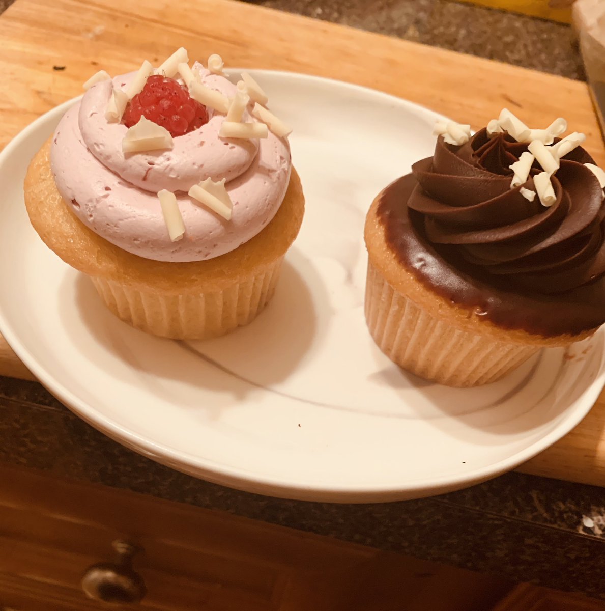 fknconfused's tweet photo. White Chocolate Raspberry & Boston Cream cupcakes from @MollysCupcakes were the perfect snacks for watching Black Panther w/ my grandsons. #BestInChicago https://t.co/cHJCdUcDhM