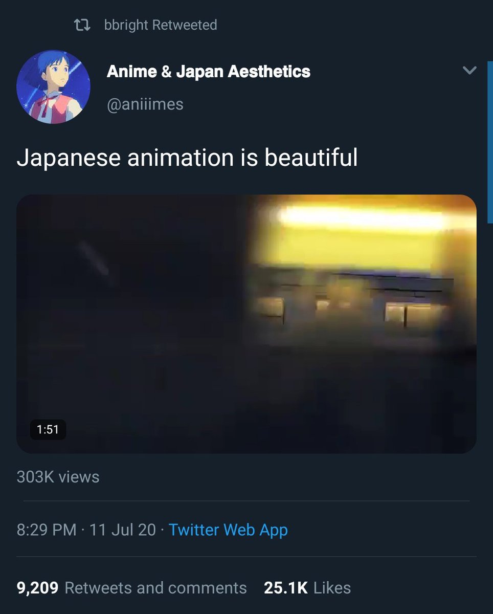 Interesting! So Bright retweeted a post which is uploaded last July 11, 2020. As for the tweet, the clips are from Makoto Shinkai. Shinkai is a famous Manga animator. The song is Sorry I Like You by Burbank.  #ไบร์ทวิน  #bbrightvc  #winmetawin  #BrightWin