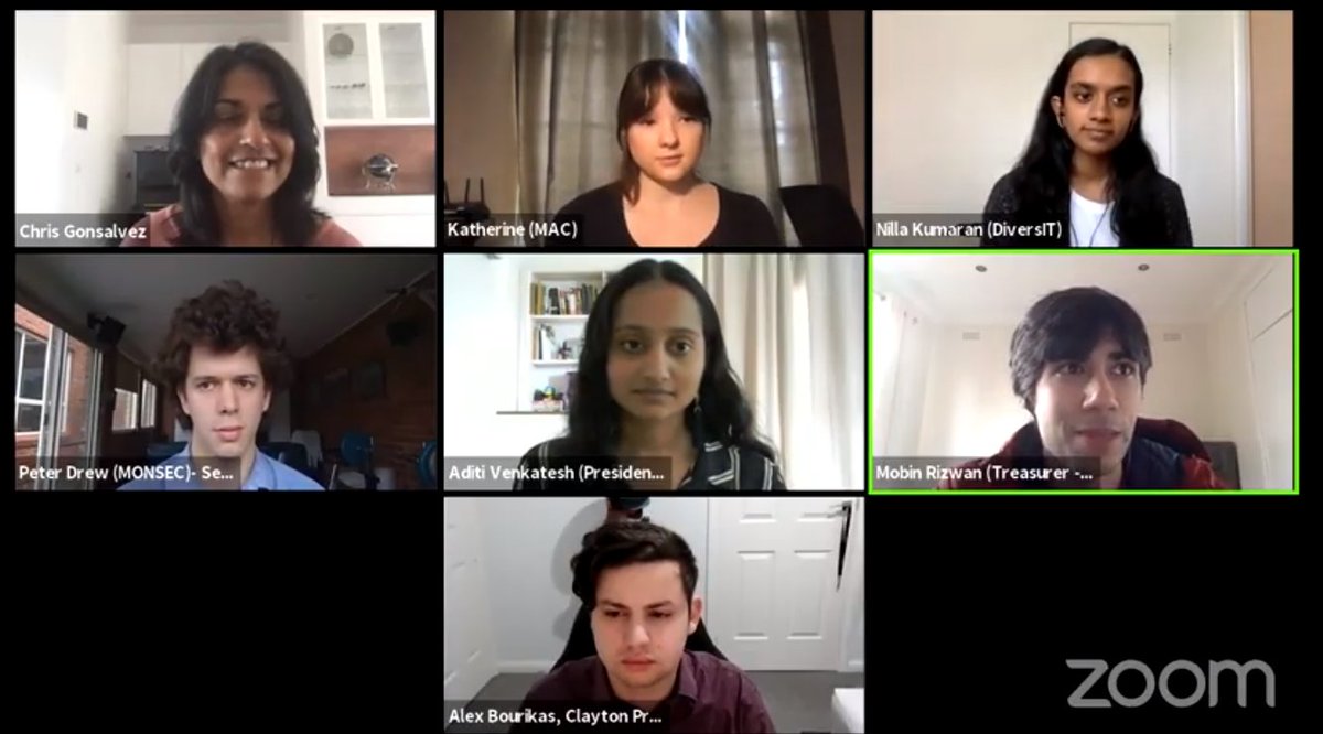 MonashInfotech's tweet image. Great hearing from our student clubs! They really enrich the #MonashInfoTech experience. 

We encourage all our future students to join a club – and connect with like-minded people. 

To learn more, head to our booth &apos;Student life: clubs, esports and more&apos;. 
#MonashOpenDay