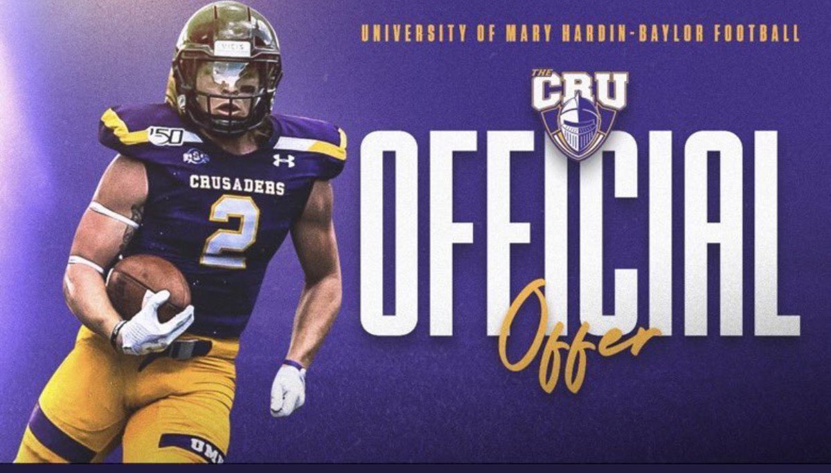 Codycoffman14's tweet photo. I’m so blessed to receive my 3rd offer to play football at the University of Mary Hardin-Baylor @Coach_Thrash @CoachA_Connally https://t.co/HYDNnyh1EW