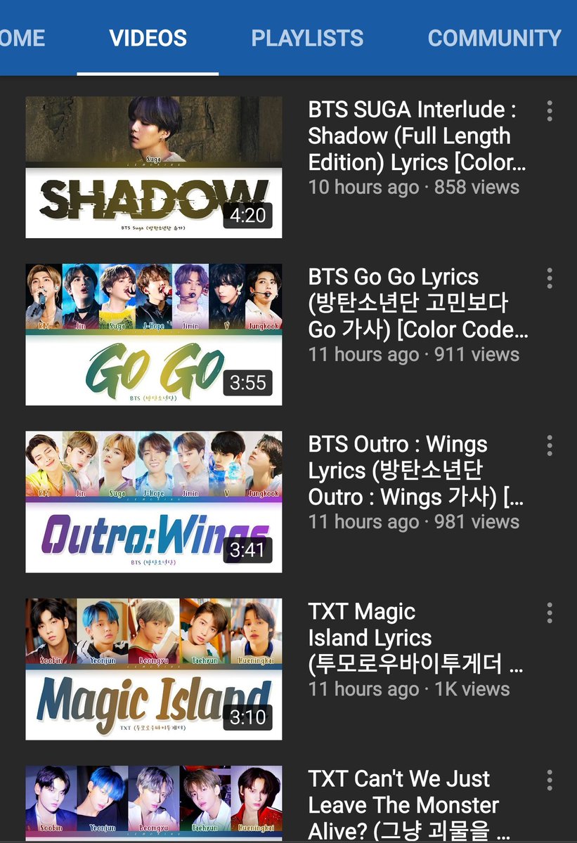 All these gfriend and bts and txt videos have been reuploaded almost the same time by Lemoring, which means that the copyright claim in these videos should be present.