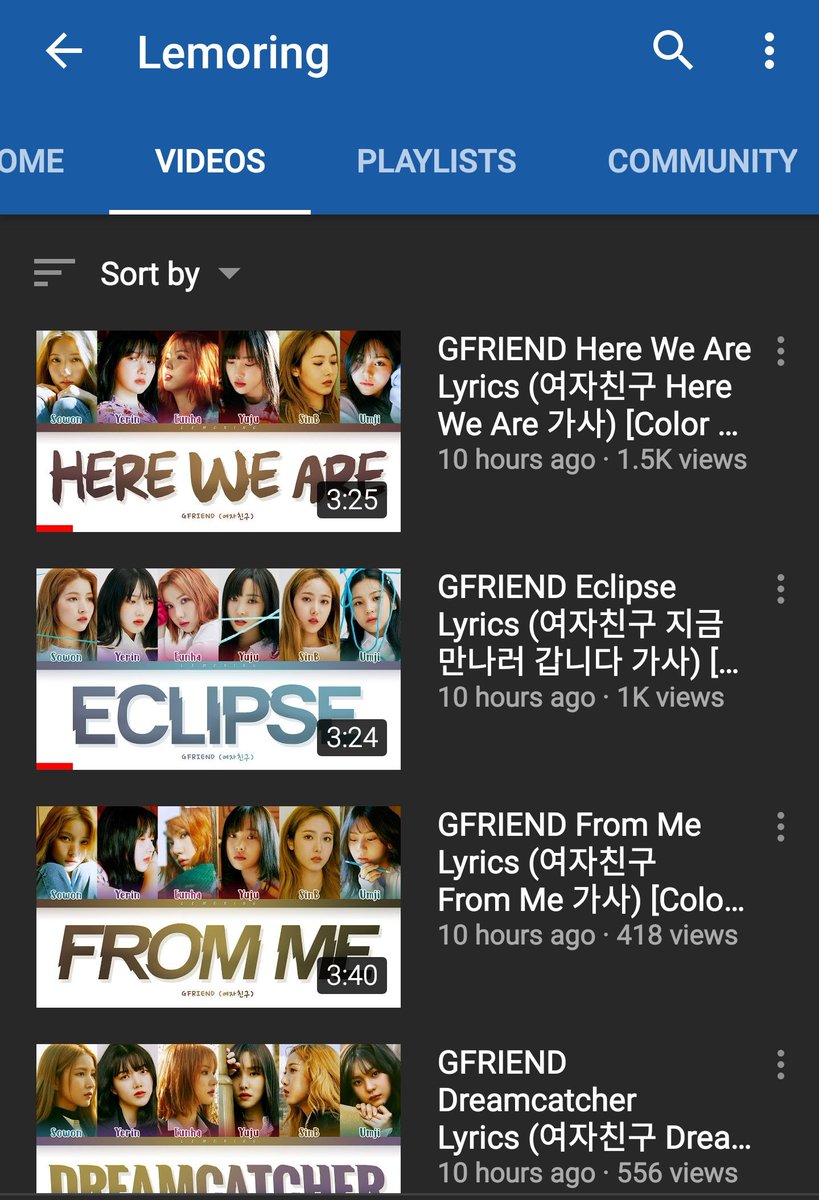 All these gfriend and bts and txt videos have been reuploaded almost the same time by Lemoring, which means that the copyright claim in these videos should be present.