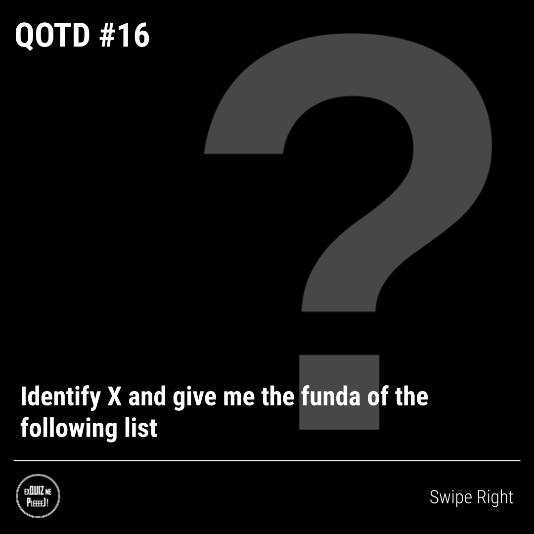 eqmpofficial's tweet photo. E - Q - M - P <thump-thump, thump-thump-thump>
Q - O - T - D <thump-thump, thump-thump-thump>

QOTD #16 DM your answers to us, real quick!!

#quiz #QuizTime
#quizoftheday
#qotd #eqmpQOTD https://t.co/rkP6UOhT70