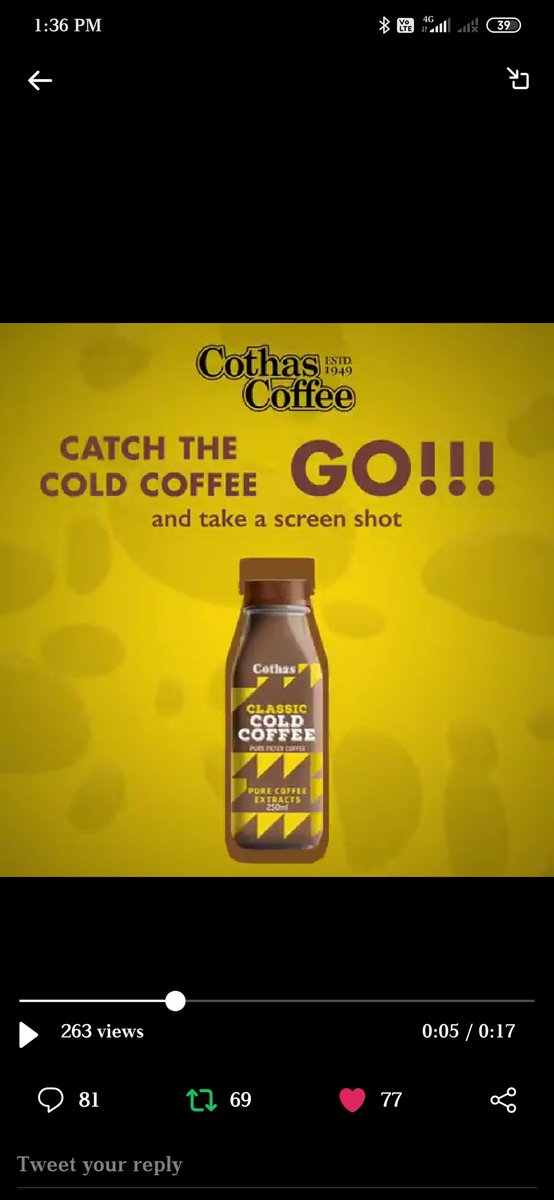 GadiyarSumana's tweet photo. @CoffeeCothas Here's My Perfect Screenshot team

#Cothas #CothasCoffee #RealTasteOfCoffee #SouthIndianCoffee #TraditionalFilterCoffee #ColdCoffeeLove #ColdCoffeeAddict #OnceCothasAlwaysCothas 
Join
@khemka_nidhi @SrinathAkula369 @DayalOjha_40 @RKJA22 @aksha_agarwal10 
Biggest wish to win team https://t.co/gTs3JtxzvX
