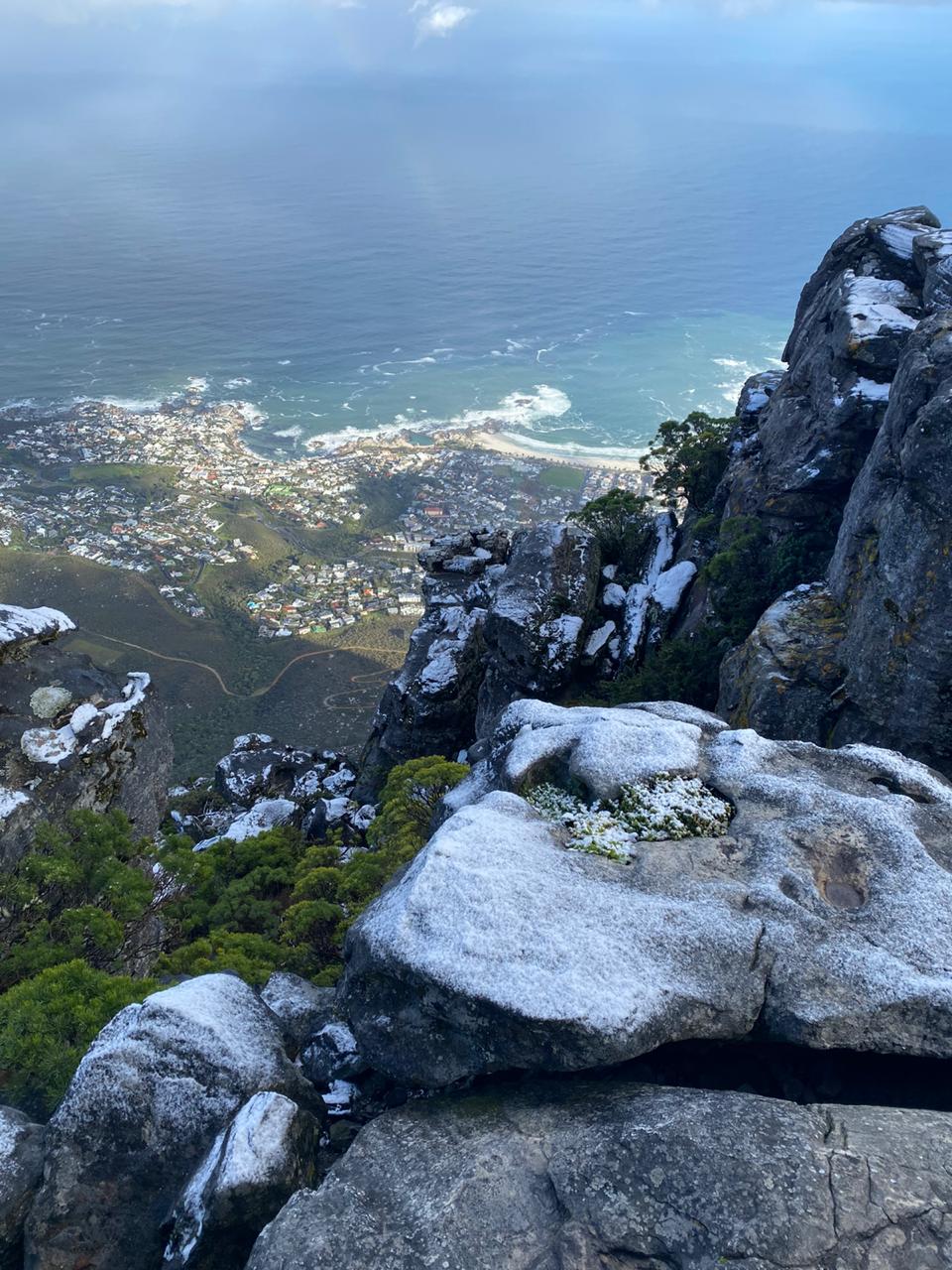 Snow on table mountain deals