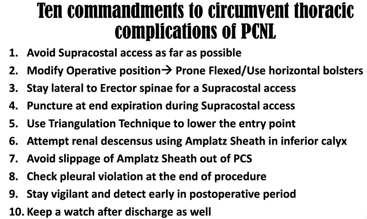 Thoracic #complications can occur following #PCNL. Check out the following Ten commandments to minimise these complications. #endourology #urolithiasis #renalstones #minipcnl #pronepcnl