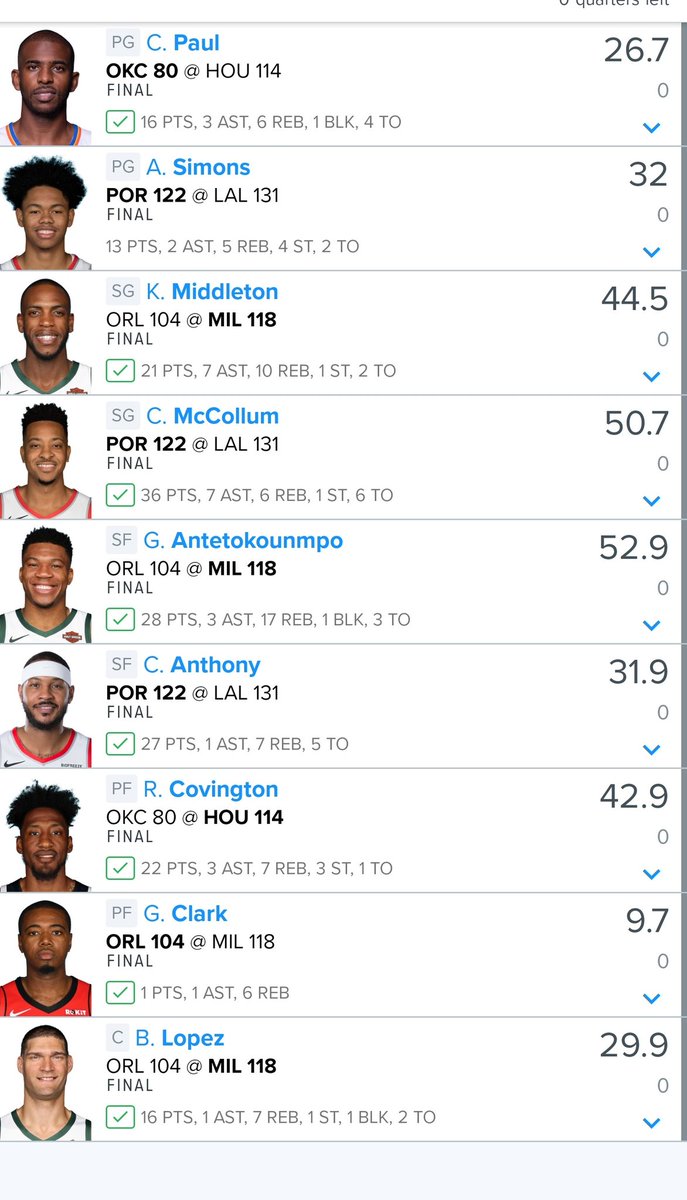 Clutch night! Boom ez win #NBA #DFS