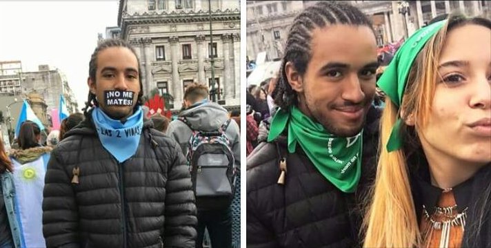 oh look, a "feminist" who attended one day the prolife march and the other day the pro choice march in argentina, he did this only to get girls yes!! such an amazing feminist