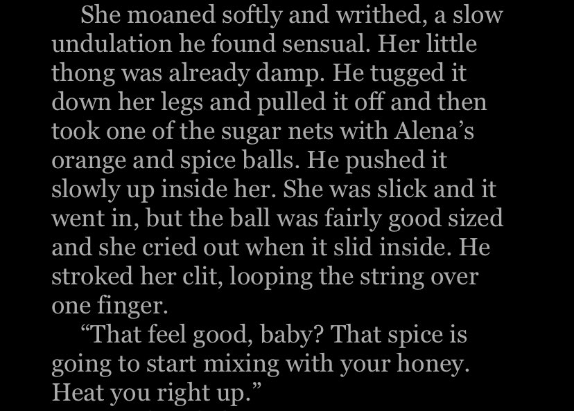 Alright, friends. Reading a recommended romance novel from a friend that’s been mediocre & problematic AF thus far, but a given really, WHEN ALL OF A SUDDEN: Shoving actual SPICED dessert up his wife’s vag I AM SCREAMING