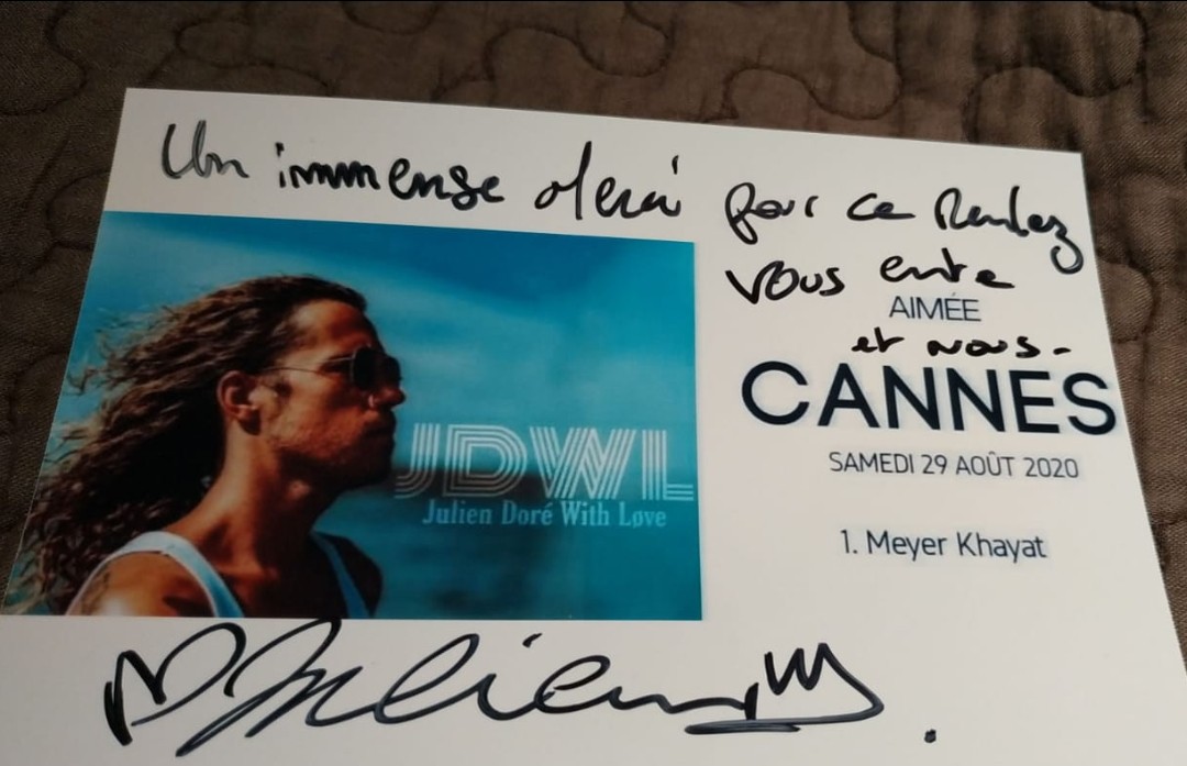 Meyer95's tweet photo. Merci @jdoreofficiel d'avoir répondu à cette invitation lancée sur Twitter. Nous étions là au rendez-vous. Un bel après-midi entre nous et aimée. Merci au cinéma @OlympiaCannes et à l'équipe @columbia_fr de nous avoir aidé à monter ce projet en si peu de temps. #JDWL 🙏 https://t.co/rCKc8jz19J