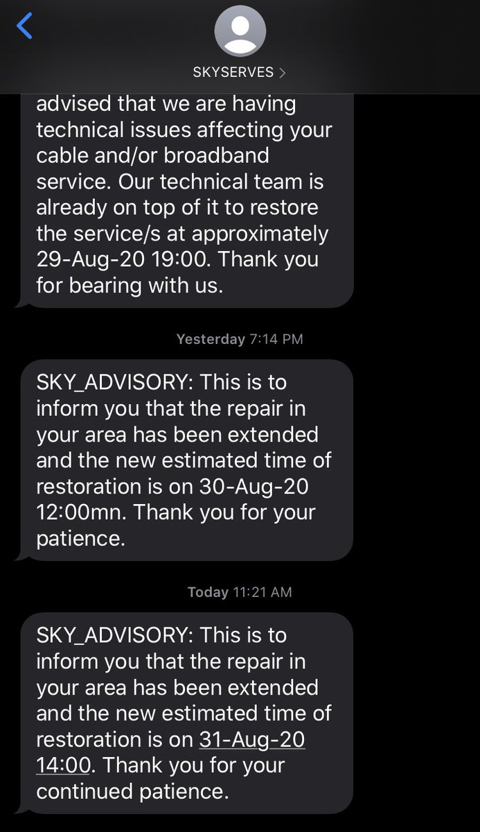Ngayon pa talaga <a href="/SKYserves/">SKYServes</a> Practically 3 days without connection? Will you be adjusting our bill for this inconvenience???