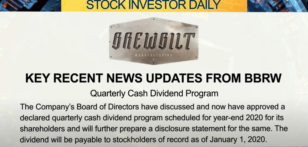 og_tigress's tweet photo. $BBRW
Sept 1 Buyback and Dividends... guys the choice is so easy on this one!!
Do your own DD but I'm ALL IN!
@brewbilt @budweiserusa @AnheuserBusch
#brewbilt #cbd #Hemp #ColdBrew #brewery #CannabisNews #CannabisCommunity #craftbeer
#beer #Pennystocks https://t.co/4Mj0yHbptm