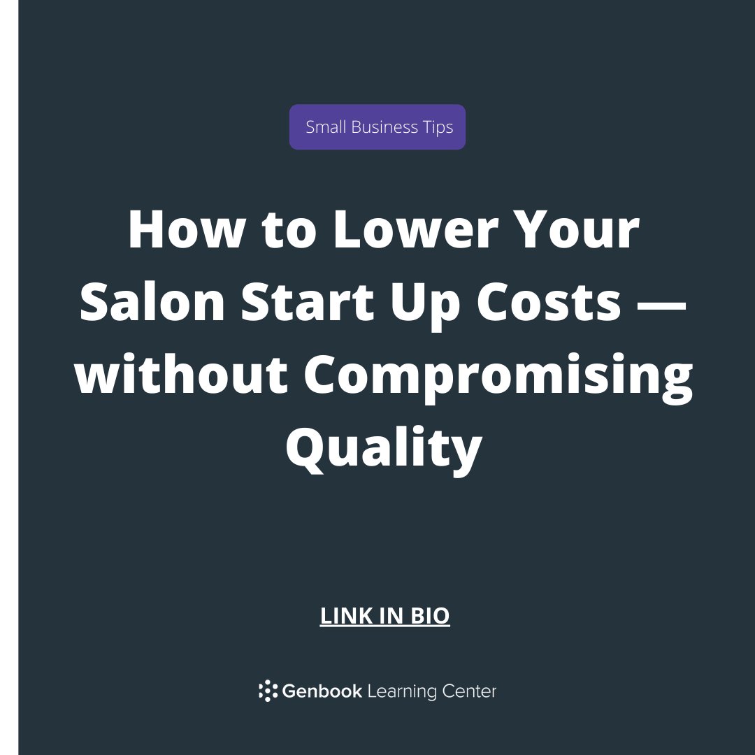 Genbook's tweet image. Starting a salon can be tricky. Learn how you can lower your salon start up costs and set it for financial success from the beginning. Guest post by our friends at @paymentdepot #salonstartp #startupcosts learn.genbook.com/lower-salon-st…