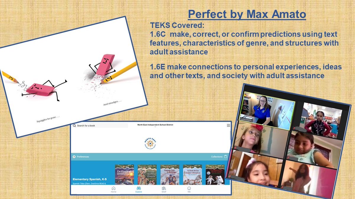 El Dorado Library (@eldolibrary) on Twitter photo Mrs. Ruiz's class warmed my heart. They cheered when I joined their class, little did they know that I was even more excited to see them! We had a great lesson using Sora, the 2x2 book Perfect, movement and art.
#relationshipsfirst <a href="/NEISDLibrary/">NEISD Library Srvcs.</a> #neisdlibs <a href="/NEISD/">North East ISD</a> #EldoProud Mrs. Ruiz's class warmed my heart. They cheered when I joined their class, little did they know that I was even more excited to see them! We had a great lesson using Sora, the 2x2 book Perfect, movement and art.
#relationshipsfirst <a href="/NEISDLibrary/">NEISD Library Srvcs.</a> #neisdlibs <a href="/NEISD/">North East ISD</a> #EldoProud