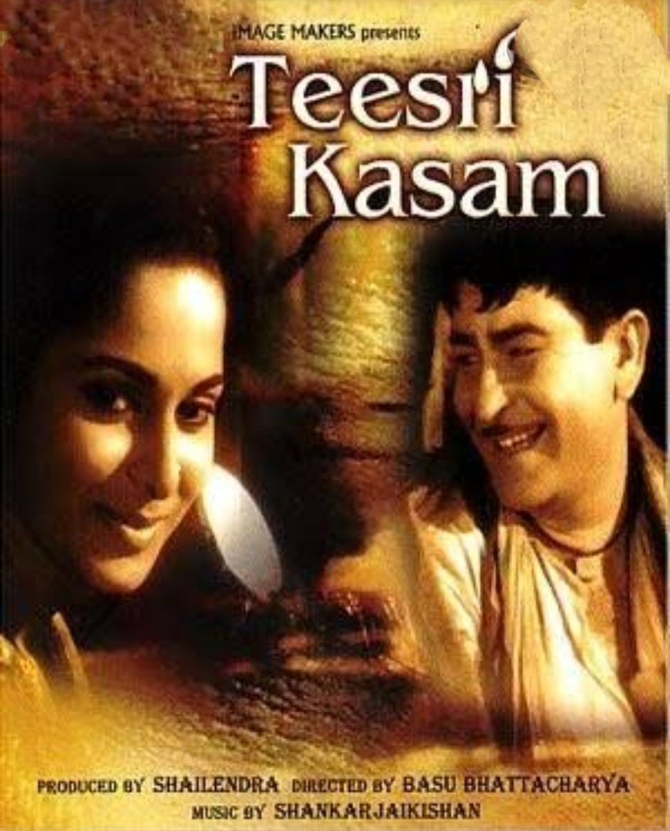  #shailendra ji produced this one movie  #TeesriKasam however it didn't do well as expected though it bagged National Award.He was heart broken & died at an age of 43 however since then the reputation has grown & it had several houseful shows. #RajKapoor  #ShankarJaikishan