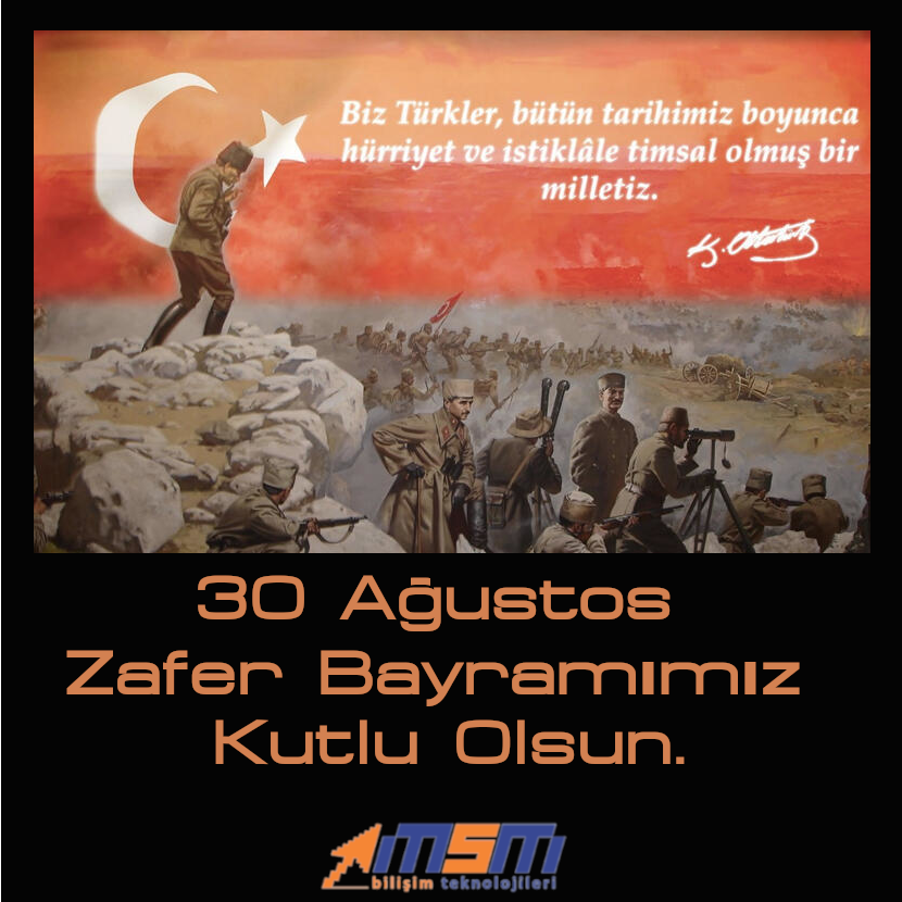 BilisimMsm's tweet photo. 30 Ağustos Zafer Bayramımız Kutlu Olsun.
Mustafa Kemal Atatürk, silah arkadaşları ve tüm şehitlerimizi rahmet ve minnet ile anıyoruz.
#30ağustos #zafer ##zaferbayramı #büyüktaarruz https://t.co/nOeCVjQq5k