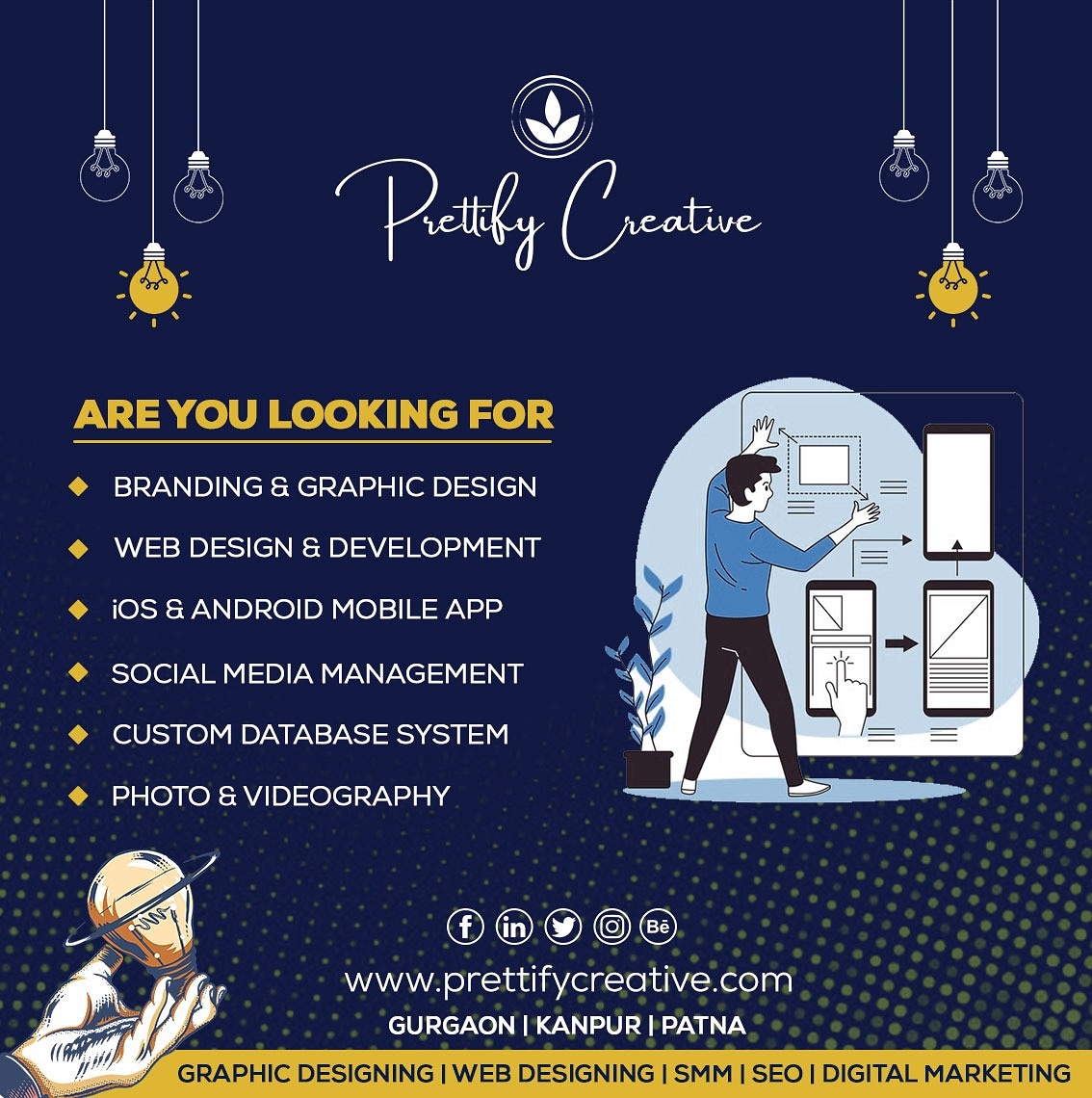prettifycreativ's tweet photo. Are you Looking For #socialmedia #brandingdesign #graphicdesign #webdesign #webdevelopment #postingmanagement 

Contact us : +91-7985191906 
Visit us : https://t.co/dPrETRKgGH

#PrettifyCreative #gurgaon #kanpur #patna https://t.co/0OsyrB1eYq