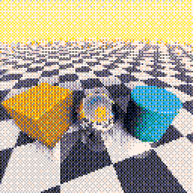 elec_gryphon's tweet photo. PICO-RAY version 1.0 is complete and available at: https://t.co/lgTm3uQR0h

Features:
-3D #raymarched rendering on #pico8
-128x128, 16 color resolution with ordered dither
-Soft shadows, occlusion, reflection, refraction, gloss
-Editor with preview boxes
--and more! https://t.co/CFSaDmn5NK