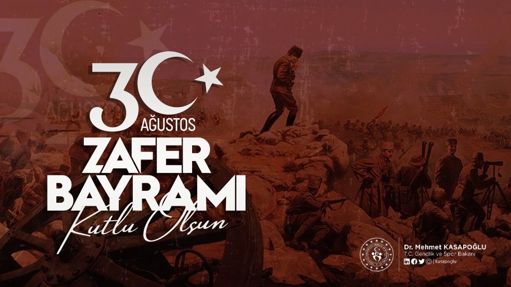 #30AgustosZaferBayramımız Kutlu Olsun.🇹🇷

Türk Milleti’nin şanlı istiklâl mücadelesini zaferle taçlandıran Gazi Mustafa Kemal Atatürk’ü ve kahraman Mehmetçiklerimizi minnetle, hürmetle, rahmetle yâd ediyorum.