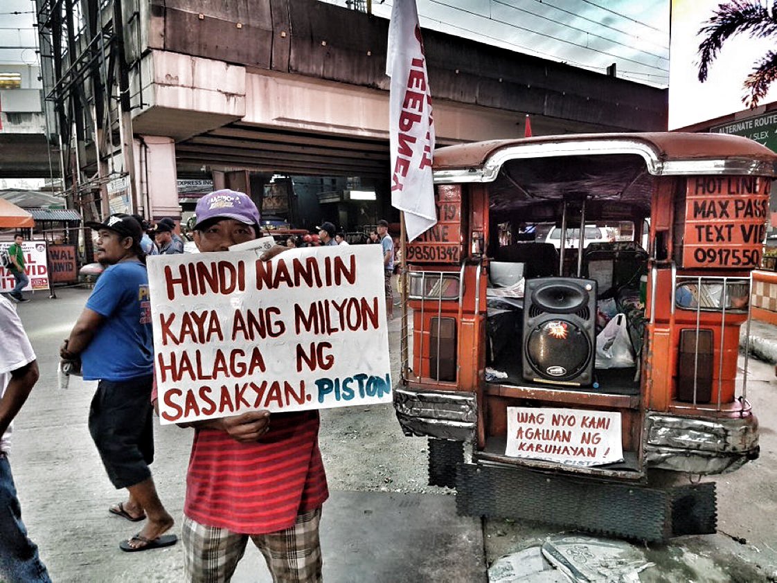 Jobless jeepney drivers #SingingForThePresidentPhoto: Bam Alegre