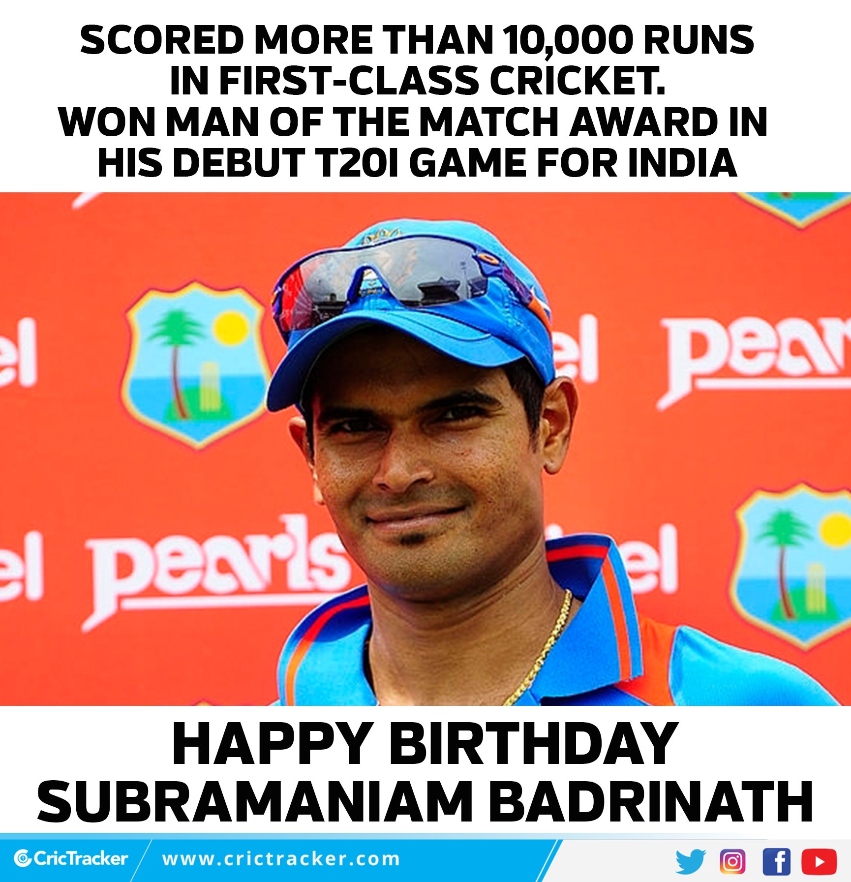 Wishing Subramaniam Badrinath a very happy birthday.    